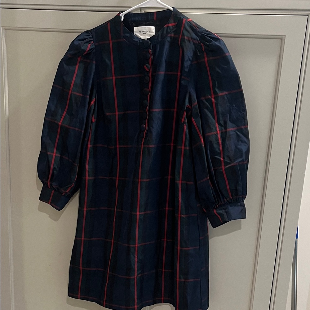 Pomander Place Navy and Red Plaid Dress
